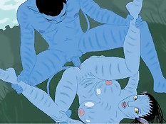 Девушка с планеты Пандора из фильма Аватар трахается с парнем