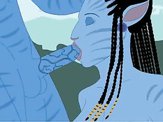 Девушка с планеты Пандора из фильма Аватар трахается с парнем