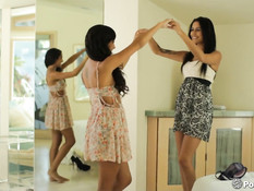 Брюнетки лесбиянки занимаются оральным сексом и трутся кисками