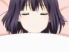 Две молодые аниме подружки на кровати занимались лесби сексом