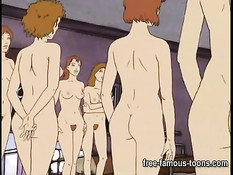 Три аниме девушки в лагере ночью занимаются лесбийским сексом