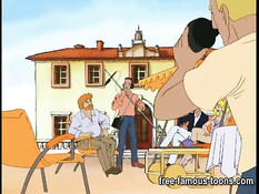 Три аниме девушки в лагере ночью занимаются лесбийским сексом