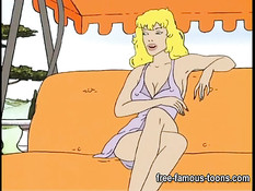 Три аниме девушки в лагере ночью занимаются лесбийским сексом