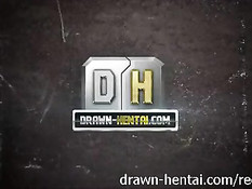 Аниме брюнетка отсосала официанту и запрыгнула на большой член