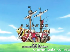 Аниме брюнетка отсосала официанту и запрыгнула на большой член