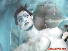 Злобный монстр под водой занимается оральным сексом с 3D девкой