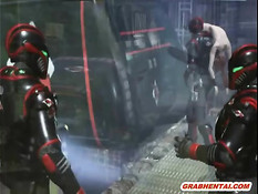 Злобный монстр под водой занимается оральным сексом с 3D девкой