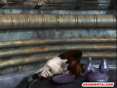 Злобный монстр под водой занимается оральным сексом с 3D девкой