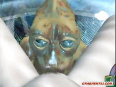Злобный монстр под водой занимается оральным сексом с 3D девкой