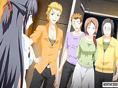 Похотливые ребята в комнате связали и оттрахали хентай девчонок