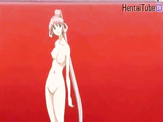 Две хентай девушки занимались лесби сексом и трахались с парнем