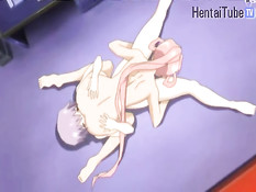 Две хентай девушки занимались лесби сексом и трахались с парнем