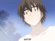 Хентай девушка с красными волосами делает минет и ебётся раком