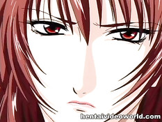 Аниме девка в офисе дрочит мужику хуй своими большими сиськами