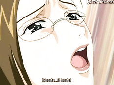 Парень взял на руки и отодрал в анус очкастую хентай учительницу