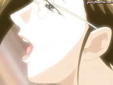 Парень взял на руки и отодрал в анус очкастую хентай учительницу