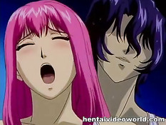 Две грудастые хентай лесбиянки целовались и трахались в бассейне