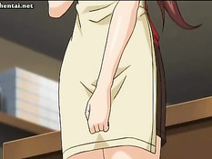 Мужик засадил в аниме девушку свой большой хуй и залил спермой