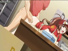 Мужик засадил в аниме девушку свой большой хуй и залил спермой