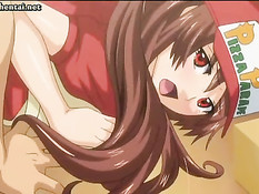 Мужик засадил в аниме девушку свой большой хуй и залил спермой