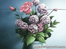 Парень раздел хентай девку в очках и оттрахал сверху на кровати