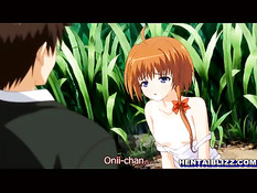 Симпатичную хентай девку в поле отодрали раком и залили спермой