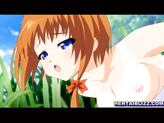 Симпатичную хентай девку в поле отодрали раком и залили спермой