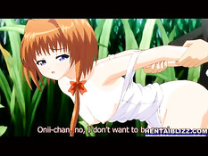 Симпатичную хентай девку в поле отодрали раком и залили спермой