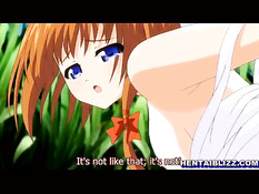 Симпатичную хентай девку в поле отодрали раком и залили спермой