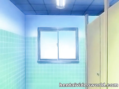 Сиськастая хентай девушка отсасывает члены и трахается с парнями