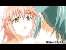 Сисястая хентай лесбиянка на кровати оттрахала подругу страпоном