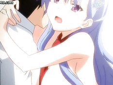 Потрогал аниме девушку за соски и оттрахал вибратором и членом