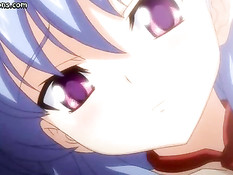 Потрогал аниме девушку за соски и оттрахал вибратором и членом