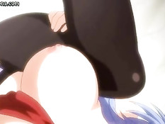 Потрогал аниме девушку за соски и оттрахал вибратором и членом