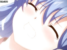 Потрогал аниме девушку за соски и оттрахал вибратором и членом