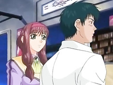 Две сисястые аниме лесбиянки целуются и трутся мокрыми кисками