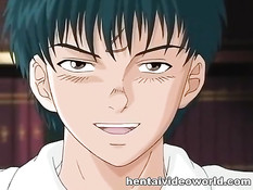 Две сисястые аниме лесбиянки целуются и трутся мокрыми кисками