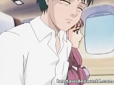 Похотливый парень связал и оттрахал в попу хентай девку в очках