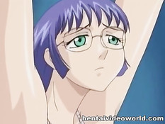 Похотливый парень связал и оттрахал в попу хентай девку в очках