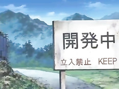 Хентай девушку с зелёными волосами ебут и заставляют сосать член