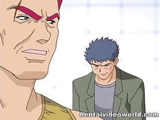 Хентай девушку с зелёными волосами ебут и заставляют сосать член