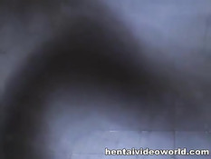 Хентай девушку с зелёными волосами ебут и заставляют сосать член