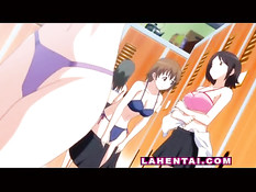 Парень в женской раздевалке отодрал раком сисястую хентай девку