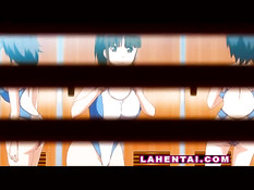 Парень в женской раздевалке отодрал раком сисястую хентай девку