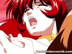 Три хентай девушки по приказу господина занимаются лесби сексом