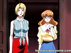 Три хентай девушки по приказу господина занимаются лесби сексом