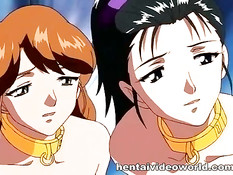 Три хентай девушки по приказу господина занимаются лесби сексом