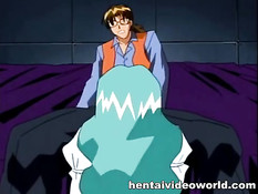 Развратные хентай девчонки отсасывают член молодому очкарику