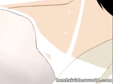 Развратные хентай девчонки отсасывают член молодому очкарику