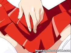 Развратные хентай девчонки отсасывают член молодому очкарику